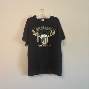 Gildan Black Milwaukee “Fear the Beer” Graphic T-Shirt